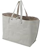 山崎実業(Yamazaki) 【水拭きOK】 ポリエチレンシート 外遊び 収納バッグ ワイド ライトグレー 本体:約W66×D26×H52cm(持ち手含まず) タワー tower 収納袋 持ち運びに便利 屋内外使用OK アウトドア 1846