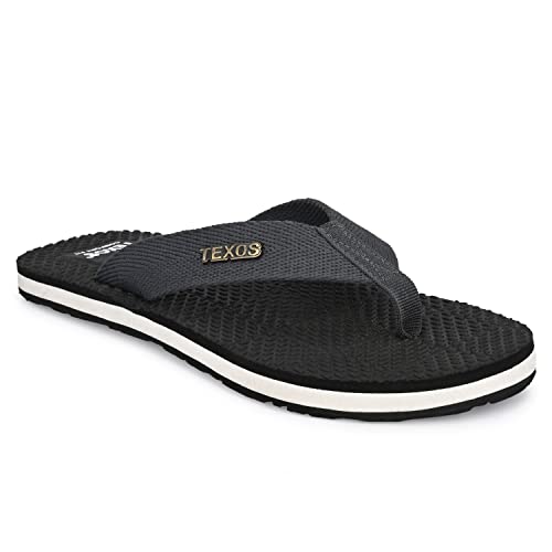 Image of Birde Texos Premium Range of Slippers and Flip Flops for Men -EMB-1-BLACK