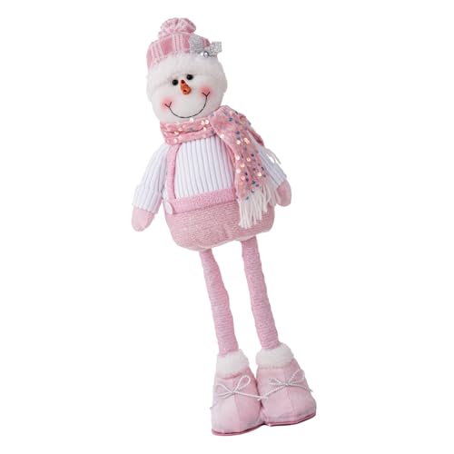 Poupées de Noël en tissu lot de 3 décorations de table et peluches à paillettes