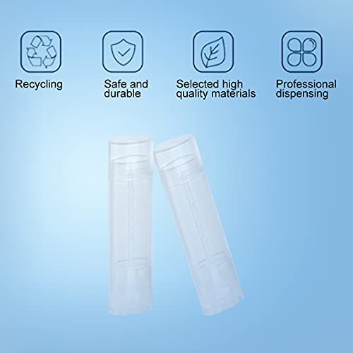 Ewanda Store 5Ml Oval Lip Balm Tubes,50Pcs Plastic Clear Empty Oval Oval Deodorant Containers Lip Gloss Container Holder With Caps #TOP4