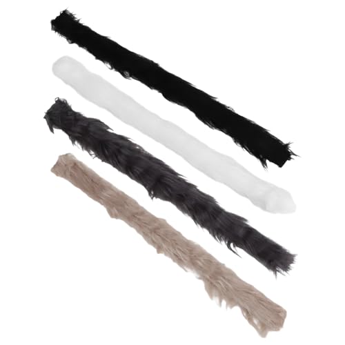 Ruban en fausse fourrure pour bricolage lot de 4 bandes de tissu laine artificielle 1.5m