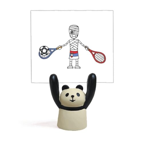 Support de mémo raquette de tennis serbe et football motif panda pour bureau