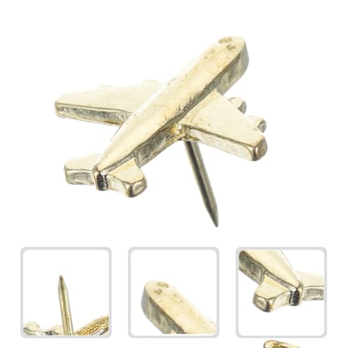Chinchetas de avión de metal resistente con acabado dorado exclusivo 6