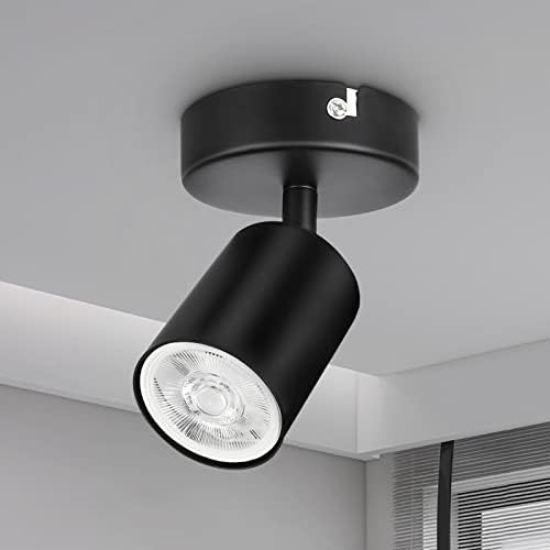 Dehobo Wall Light Spotlight Indoor in Matt Black Adjustable Spot Light with GU10 Socket LED 6W Compatible Industrial Ceiling Wall Spot Light for Kitchen Lounge Bedroom Dining Room