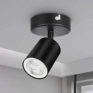 Dehobo Wall Light Spotlight Indoor in Matt Black Adjustable Spot Light with GU10 Socket LED 6W Compatible Industrial Ceiling Wall Spot Light for Kitchen Lounge Bedroom Dining Room