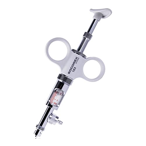 Wheaton Science Products W852006 Luer Lock Nozzle 2-Ring Handle Syringe, 0.025-0.3 mL Volume Range
