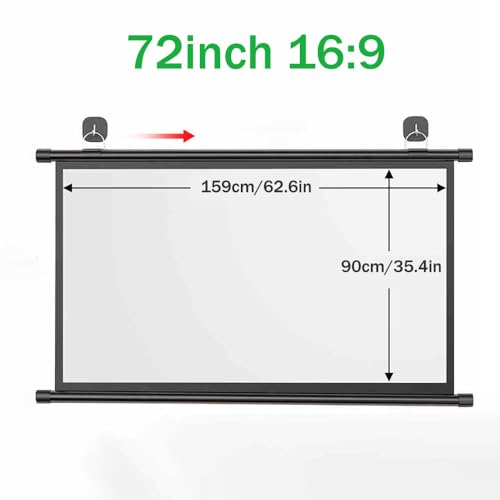 Pantalla de proyección manual portátil 72 pulg 16:9 miniatura 7