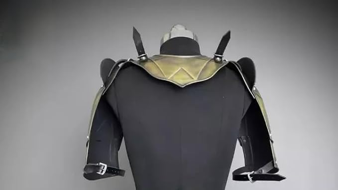 Medieval Knight Full Body Armor Set for Men – 10-Piece Golden Bronze Steel Cosplay Armor with Shoulder, Arm, Chest & Leg Plates for LARP, Halloween & Stage Performances