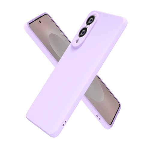 oakxco for Samsung Galaxy S25 Edge Case Silicone, Ultra Slim Thin Phone Case for Women Girls, Plain Color Minimalist Aesthetic Cute Girly Design, Soft Rubber Gel with Camera Cover, Purple Lavender