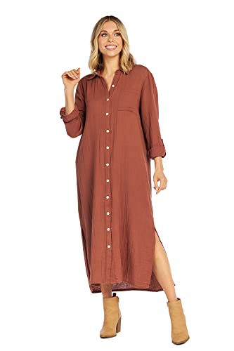 Mud Pie Clemmy Womens Maxi Dress, Rust, Large #TOP3
