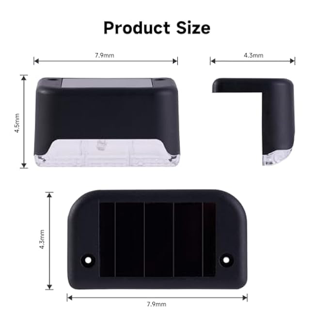 Outdoor Solar Deck Lights, Waterproof LED Step Lights for Decorating Indoor and Outdoor Stairs, Fences, Courtyards (10 Pack)