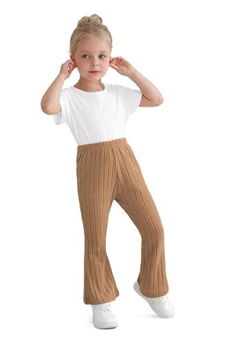 Image of Toddler Baby Girls Fall Bell Bottoms Pants Ruffle Flare Pants Soft Fleece Trousers for Children's