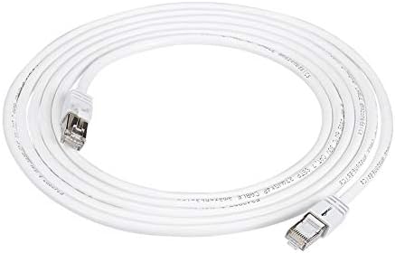 AmazonBasics RJ45 Cat 7 High-Speed Gigabit Ethernet Patch Internet Cable, 10Gbps, 600MHz - White, 10-Foot
