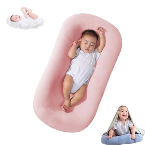 Image of Baby Lounger Pillow Nest Sleeper Newborn Lounger and Baby Lounger Cover 0-24 Months for Boy, Girl (Pink)