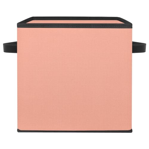Boite de rangement pliable cube en tissu à pois corail pour vêtements