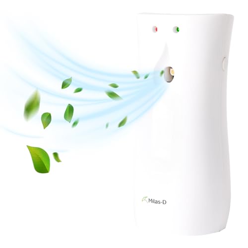 Automatic Air Freshener Spray Dispenser Custom Timing (Day/Night/24H 7.5/15 min interval) Wall Mounted or Free Standing for Home and Commercial Compatible with Glade Refill Can White Milas-D