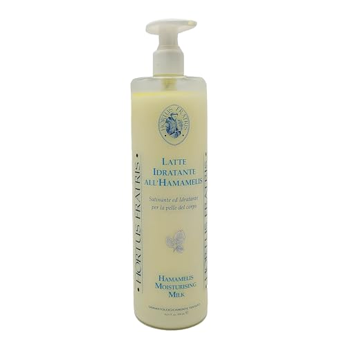 Hortus Fratris Crème fluide hydratante lait corps hamamelis et son de riz, crème apaisante et rafraîchissante pour les peaux sensibles et hydratante pour tous les types de peau - 500 ML
