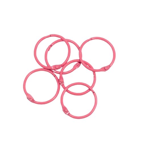 Craftelier - Set de 6 Anillas Metálicas Tipo Ring para Encuadernar Ideales para Scrapbooking y Manualidades | Anillos para Álbumes, Cuadernos, Planners o Agendas | Tamaño Ø 30 mm - Color Rosa Fucsia