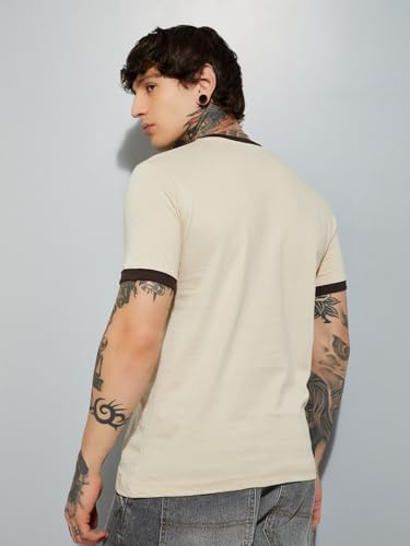 Image of Max Men's Letter Print Regular Fit T-Shirt
