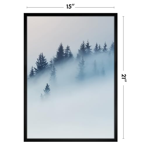 Image of Americanflat 15x21 Picture Frame with Polished Plexiglass - Streamline Collection - Thin Border Picture Frame for Wall Display - Hanging Hardware Included - Black