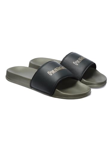Image of hummel CLASSIC MEN SLIDERS Comfortable Cushioned Sole Arch Support Durable Lightweight Flexible Trendy Style Flip flops and Slippers Slides for Men Daily use Chappal