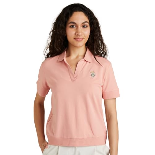 Image of U.S. Polo ASSN. Women's Cotton Solid Loose Fit Polo Shirt