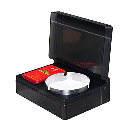 Negro Cenicero, Cenicero con Tapa, Cenicero para Montaje en la Pared, Cenicero de Exterior, Cenicero de Acero Inoxidable, Utilizado en Baño, Bares, Clubes, Oficinas, Casas