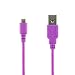 Produktbild 4WORLD Micro USB High Speed USB 2.0 A Stecker auf Micro B Daten und Lade Kabel für Android/Samsung/HTC/Motorola/Nokia/BlackBerry violett