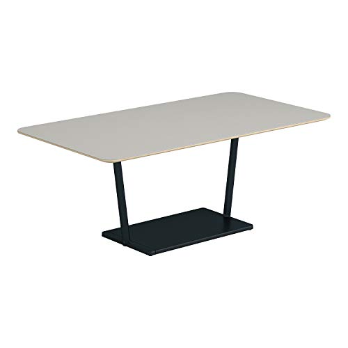 【メーカー配送・設置・組立】コクヨ ミーティングテーブル リージョン LT-RG169MLE6AF75 角形 T字脚 ミドルローテーブル 幅160×奥行90×高さ62.4cm リノリウム天板 ペブル/脚ブラック