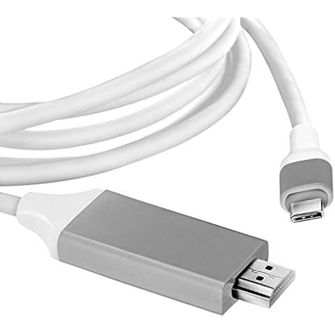 Works by VOLT PLUS TECH USB-C/PD 4k HDMI Cable Compatible with JBL Charge 4 with Full 2160p@30Hz, 6Ft/2M Cable [White, Thunderbolt 3 Compatible] Cover
