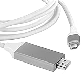 VOLT PLUS TECH USB-C/PD 4k HDMI Cable Compatible with JBL UA True Wireless Flash X - Engineered with Full 2160p@30Hz, 6Ft/2M Cable [White, Thunderbolt 3 Compatible]