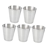 VINTORKY 5Stücke Trinkbecher Rostfreie Schussbecher für Cocktails Camping Zuhause Metallbecher für Bars Nachtclubs Partys