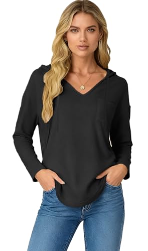 Women's Hoodies Pullover Hooded Sweatshirt for Spring Autumn-Black/L