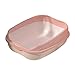 Cat Litter Tray cat Toilet Anti Splash Supplies Semi Enclosed Tall Detachable Kitty Litter Pan Cat Litter Tray, Pink White
