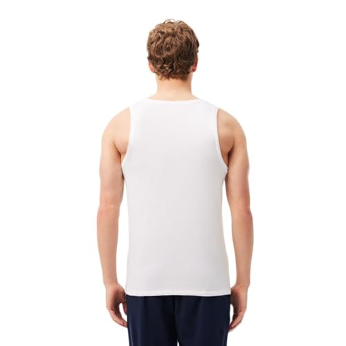 Lacoste Men's 100% Cotton Regular Fit Crew Neck Tank Top, 3-Pack3