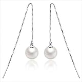Stil: Frauen WOZUIMEI Ohrhänger Ohrstecker Ohrstecker Ohrstecker S925 Silber Ohr Draht Silber Perle Synthetische Perle Ohrringe Lange Ohrkette Silber Ohrringe Ohrringe Weibliche für Frauen