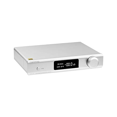 Image of Topping PRE90 Preamplifier Hi-Res Audio NFCA Modules RCA Balanced XLR Output for D90III A90D EXT90 Audio DAC with Remote Control (Silver)