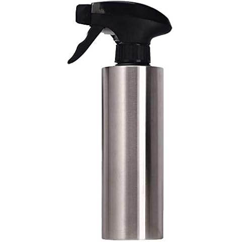 MKNZOME Oil Spray Bottle, Stainless Steel Refillable Olive Oil Sprayer Grilling Vinegar Dispenser Bottle Cooking Oil Pump 350ml for Kitchen Cooking BBQ Salad Baking Frying Roasting Cover
