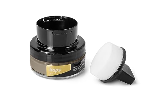 Kaps Shoe Cream with Sponge Applicator, Intensive Leather Care and Nourishing, Delicate, 70 colours (167 - dark beige)