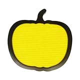 Fenteer Letter Board Pumpkin Shaped, Letterboard,Halloween Decor,10”x10”,Spooky Message Board for Office Party Home Halloween, Yellow