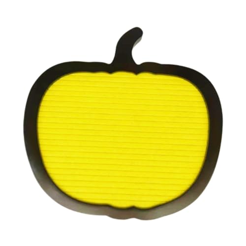 Fenteer Letter Board Pumpkin Shaped, Letterboard,Halloween Decor,10”x10”,Spooky Message Board for Office Party Home Halloween, Yellow