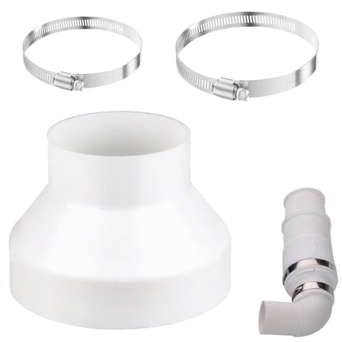 Adaptador De Conducto 150 mm A 100 mm,Reductor Conducto Redondo,Adaptador De Tubo Redondo Con 2 Abrazaderas De Acero Inoxidable,Para Extractor De Aire,Climatización,Secadora Conductos De Ventilación