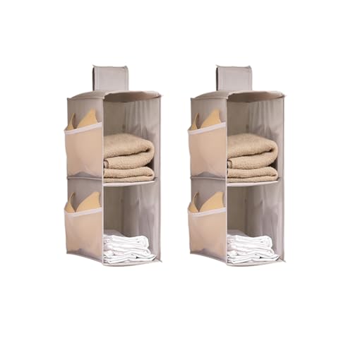 Fasolara Hanging Closet Organizer, 4-Section Storage Shelves, Oxford Cloth with