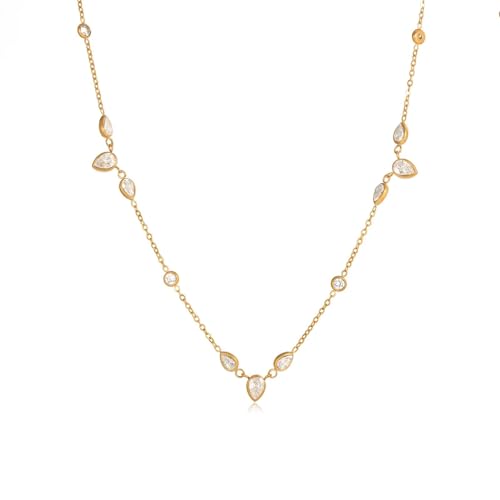 Collier délicat goutte d'eau et motif rond le cadeau parfait pour l'anniversaire d'une femme