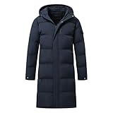 Allthemen Daunenmantel Herren Winter Lange Steppmantel mit Kapuze Warm...