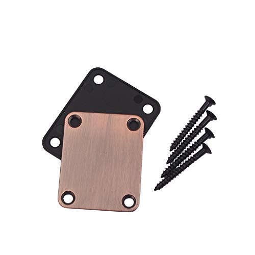 Alnicov Electric Guitar Neck Plate?with 4 Screws For Strat Tele Style Electric Guitar Bronze