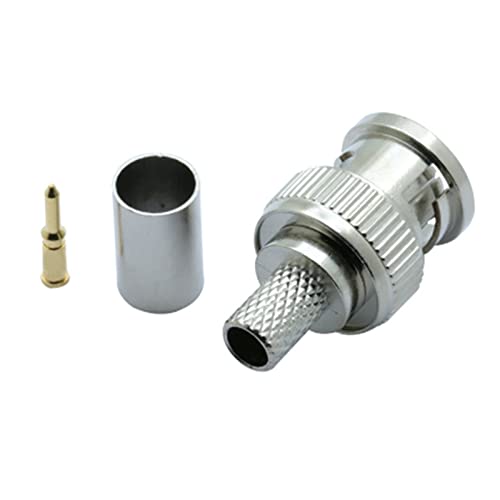 Conector macho crimpado RG6 BNC para cable coaxial de sistemas de acoplamiento hembra 10 Uds 6
