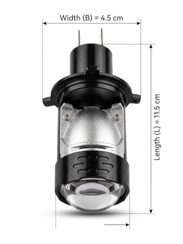 Image of H4 Mini LED Projector Lens Headlight Bulb - Super Bright White Light, High /Low Beam, Universal Fit for Bikes & Cars | 1 Year Warranty (1 Piece)