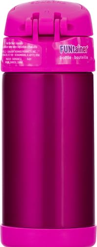 Image of THERMOS FUNTAINER Water Bottle with Straw - 12 Ounce - Kids Stainless Steel Vacuum Insulated Water Bottle with Lid, Pink (Pack of 6)