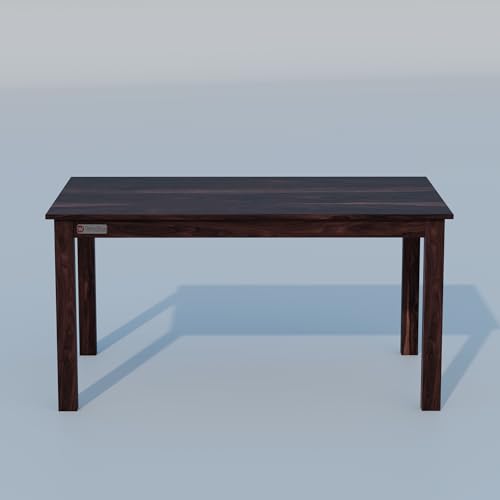 Image of DRIFTINGWOOD Liana 6-Seater Dining Table Set - Sheesham Wood Walnut Finish with Table, 4 Cushioned Chairs & Bench - Ideal for Kitchen & Living Room - Assembly Required